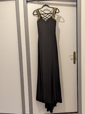 robe de soirée, mariage, fêtes, occasion, noir, détail doré, longues