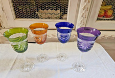 4 VERRES A PIED EN CRISTAL DE