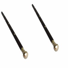 Lot De 2 Canes En Bois Vintage Avec Poignées En Laiton Antique