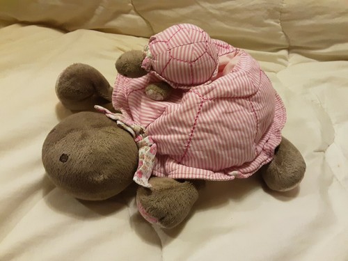 Doudou peluche tortue rose - tortue,