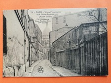 CPA PARIS Vieux MONTMARTRE Butte Rue St RUSTIQUE Basilique Sacré-Cœur Palissade