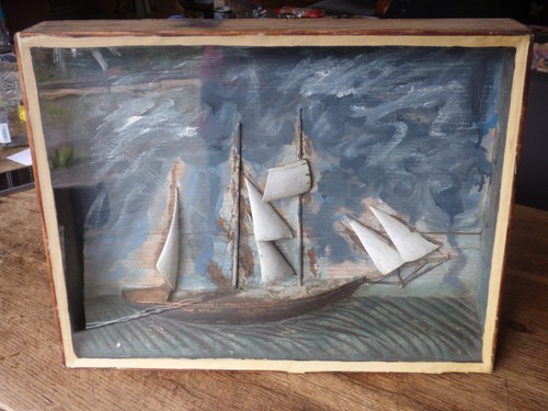 Ancien antique diorama voto - ex,
