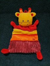 doudou plat girafe jaune rouge orange Nicotoy TTBE