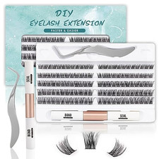 SISILILY Kit Extension Cils avec Lash Bond and Seal Faux Cils Individuel 120 Gra