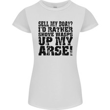 Vendez Mon Bateau ? Bateau À Moteur Yacht Canot Voile T-Shirt Femme Coupe Petite