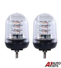 Transparent Lentille LED Ambre Clignotant Warning Phare X2 Pour Kelsa BAR Camion