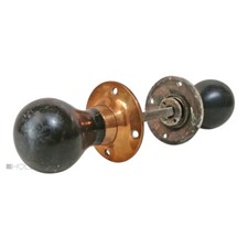 Poignée De Porte Art Déco En Ébène Noir Avec Tirage 49Mm Fixe