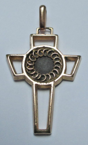 Ancien pendentif croix couleur