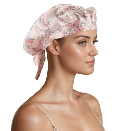 Bonnet cheveux floral soie - cheveux, en
