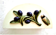 porte serviette décor olives et cigale vintage