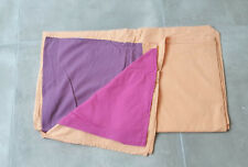 Drap plat 1 personne 90x190cm motif uni orange violet et rose