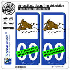 2 Stickers autocollant plaque