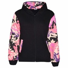 Enfants Garçons Filles Vestes Polaire Camouflage Rose Bébé Capuche Zippé Vestes