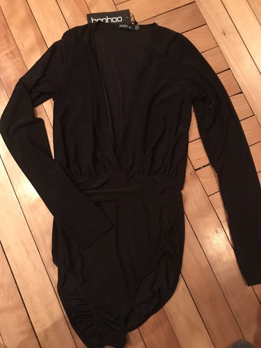 Sexy black body suit boohoo - black,