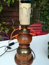 PIEDS DE LAMPE EN BOIS TOURNÉ VINTAGE ANNEES 60/70 ÉLECTRIFIÉ.HAUT 44 cm