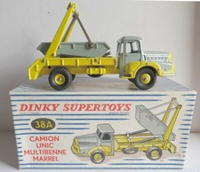 Dinky Toys 38A Jaune Citron Camion Unic MultiBenne Marrel  + Boite 38A + Cale