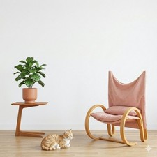 Fauteuil vintage tissu - tissu, bois
