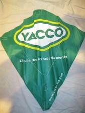 ? Ancien CERF-VOLANT PUBLICITAIRE 63x61 YACCO HUILE DES RECORDS LUBRIFIANT Neuf