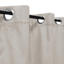 Rideau suédine thermique doublé polaire, Beige - 140x240cm prêt a poser