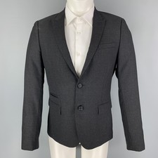 The Kooples Taille 36 Veste De Sport En Laine Charbon À Revers Pointe