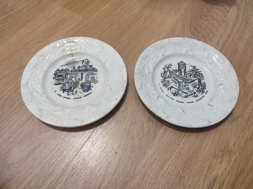 Paire assiettes anciennes - paire,