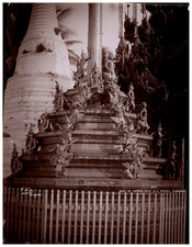 Philip Klier, Burma (Myanmar), Rangoon, Base of Sacred Pagoda vintage albumen pr