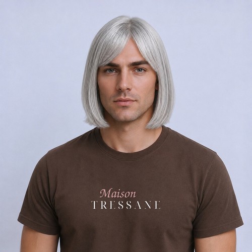 Perruque homme gris carré - homme,