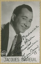 Jacques Mareuil (1917-2003) - Parolier français - Jolie photo dédicacée - 1953