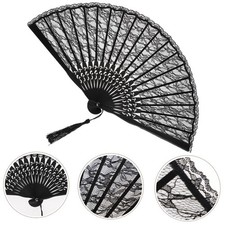  Plume Noir Éventail Eventail Mariage À Main Ventilateur Fan Exquis
