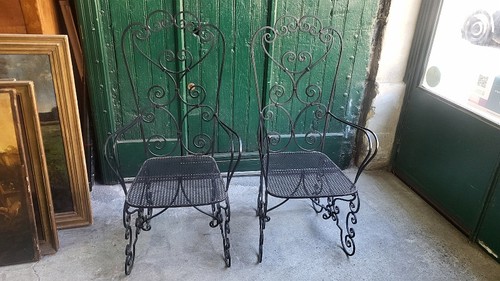 Paire fauteuils fer - paire,