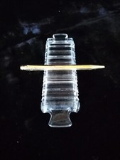 Présentoir à stylos, porte plumes, en verre moulé ancien