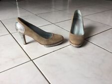 Escarpins REQINS pointure 38/39 daim beige et serpent