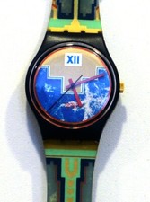  *BELLE SWATCH BLUE FLAMINGO GN 114  1991. NEUF . Testée.