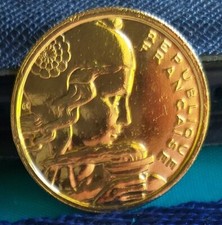 1 Pièce de 100 Francs "COCHET" 1955 , dorée à l'or fin