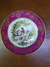 Assiette Porcelaine De Limoges, Motif FRAGONARD, décor Or Fin Diamètre  