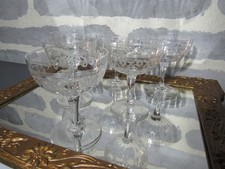 6 Coupes Champagne en Cristal  Portieux ? Vierzon ? Thouvenin ? Vallerysthall ?