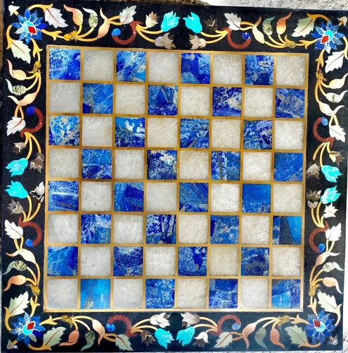 Echiquier marbre noir - noir, 18"
