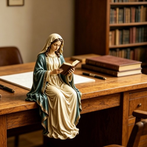 Figurine résine bleue