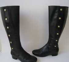 NINE WEST BLACK LEATHER GOLD