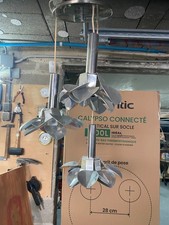 SUSPENSION LUSTRE PLAFONNIER VINTAGE 1960 ACIER  FLEURS