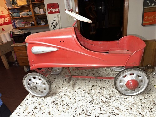 Vintage metal pedal car - vintage,