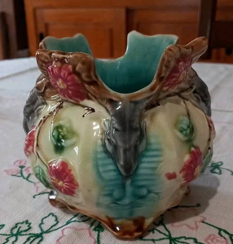 Cache pot faïence majolica - pot,