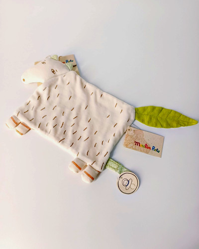 Doudou plat renard loup blanc - doudou, renard/loup