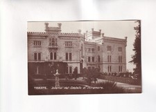 F6110) Carte postale, TRIESTE - Château MARIAMARE - Fontaine Jardin ANCIENNE