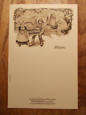 Superbe menu CASSEGRAIN 1930 conserve française Nantes pêche poisson sardine!