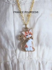 collier pendentif chat roux