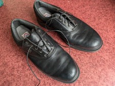 Footjoy AQL Aqualite Noir Cuir Chaussures De Golf Taille UK 8 EUR 42 W Large