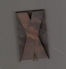 CARACTERE D'IMPRIMERIE BOIS Typographie Wooden letterpress block Lettre X 54mm