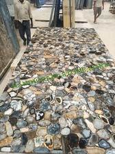 Marron Agate Table Haut Pour