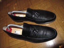Mocassins à glands MORESCHI Made in Italy T42 noirs Cuir ultra souple  